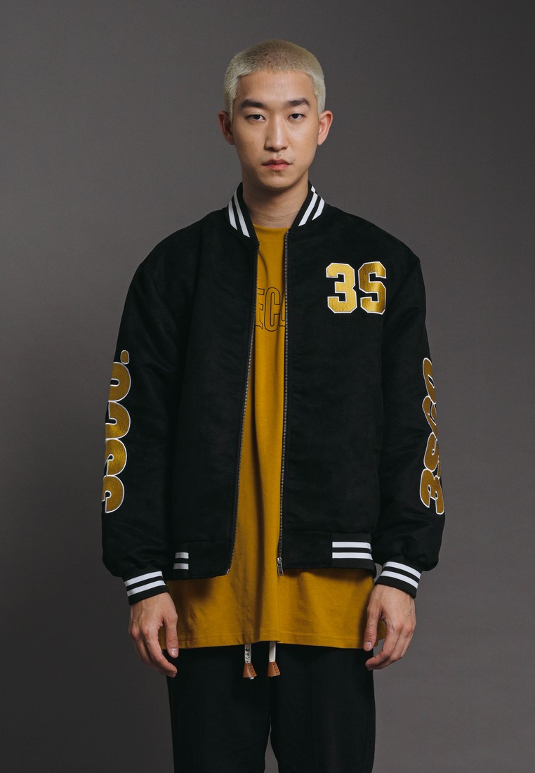 3Second Varsity Jacket Black